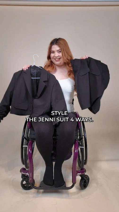 Style the Intotum Jenni Suit 4 Ways

This is my Jenni suit from Intotum and because it is actually named after me I wanted to see how many different ways I could style it. The suit includes a cropped blazer and a skort with Velcro side fastenings which makes it much easier to put on and adjust whether you are seated or standing. The blazer sits really well when seated with ruched sleeves for manual wheelchair users and magnetic buttons for ease.

Workwear:
I styled the suit with black tights, my adaptive white @primark shirt with popper buttons and a smart black ankle boot. It is polished but comfortable and perfect for meetings or work events.

Date night:
This look leans into something a little more sexy with my ACOTAR Thorns and Roses tights from @snagtights , a deep purple satin bodysuit with lace detail and my trademark black heels with diamanté bows.

Glam:
For a dressier look I swapped the skort for a glittery red dress from @quizclothing , kept the blazer and heels and showed off the magnetic buttons. This is exactly what I would wear to a party, birthday or evening event.

Casual:
For something more relaxed I threw on my Intotum black cargos which have the same Velcro side fastenings as the skort, a graphic tee, the Jenni blazer and a black Chelsea boot. Ideal for the pub or a casual dinner when you still want to look put together.

Four looks and one adaptive suit. Which one is your favourite? Let me know in the comments and save this for outfit inspo.

You can also get 10% off @intotum_fashion
Using code Jenni10 

#AdaptiveFashion #DisabledStyle #WheelchairFashion #InclusiveDesign