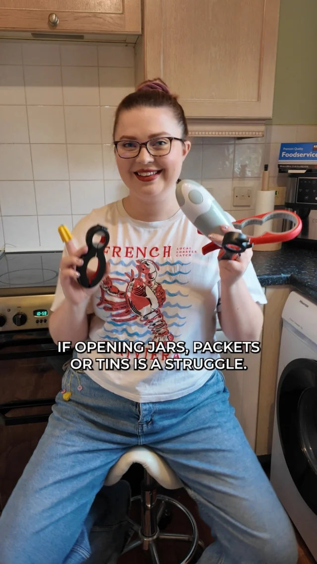 If opening jars, packets or tins is a struggle for you, these are some of my favourite tools to make it so much easier!

First up the nimble, a tiny one finger opener that slices through packets and parcels really easily without needing much grip or strength.

Next is my electric tin opener, which honestly everyone in my house uses. Now all you have to do is press a button it turns around and opens the tin for you. Super simple!

Then I have this 6 in 1 open tool, which is great because it works on loads of different things from jars and bottles to yogurt lips and packets. Its really got it all.

This jar and bottle opener is another really helpfully one because it adjusts to different sizes so you can grip jars or plastic bottles without needing to use loads of hand strength.

And finally, this under the cupboard on handed jar opener it sits underneath a cupboard so you can open jars using just one hand, it took a moment to figure out the direction, but once you get the hang of it, it was really useful.

Comment 'Open This' to get the link to these hacks sent straight to your dms!

Little tools like this make everyday tasks more accessible! Which one would make the biggest difference to you, or do you have any opening hacks that I should try next. Let me know in the comments.

#LifeHacks #DisabilityHacks #ChronicPainTips