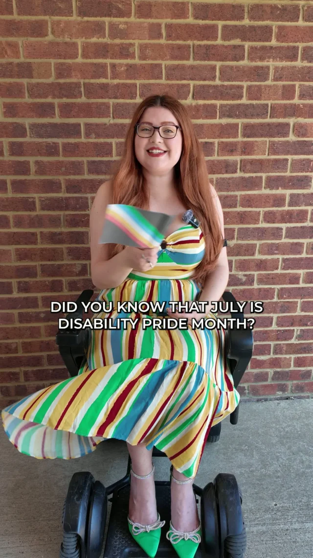 Did you know July is Disability Pride Month?

No, it’s not the same as LGBTQ+ Pride, though they fall one after the other, Disability Pride Month is its own celebration, and it’s incredibly important.

It began in the US in July 1990 when the Americans with Disabilities Act was signed, and it has since become a global movement. It's a celebration and an act of protest, especially vital this year as disabled people around the world face ongoing cuts to support.

The 3 main goals of Disability Pride Month are:

-To change the way people think about and define disability

-To help people unlearn the internalised ableism felt within the disabled community

-And to promote the belief that disability is a natural and beautiful part of human diversity

It’s not about pretending disability is easy. It’s about saying: even though it’s hard, we’re still here. We’re thriving. We’re not going anywhere.

But we do need allies to fight alongside us, so we can achieve true respect and equity.

If you’ve never heard of Disability Pride Month before, welcome in. I’m so glad you’re here.

I’d love to know, what would you like to learn about disability? Any questions? Let’s chat in the comments.

Video Description:

A disabled woman, Jenni, speaks directly to camera sitting in her powered wheelchair wearing a stripey red,white,blue, yellow & green dress. She explains what Disability Pride Month is and why it matters. She outlines its goals and invites viewers to learn more and ask questions.

#DisabilityPrideMonth #DisabledAndProud #DisabilityEducation